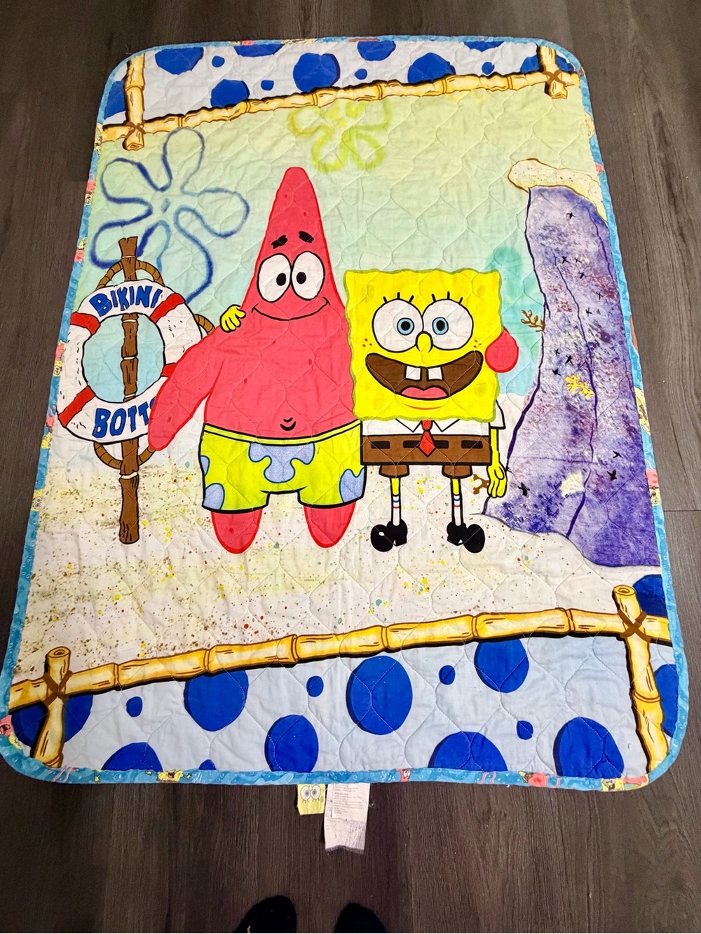 2005 Vintage SongeBob Square Pants/Patrick Star Quilted Blanket by Springs
